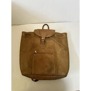 VTG Boulder Ridge Brown Soft Leather Drawstring Backpack